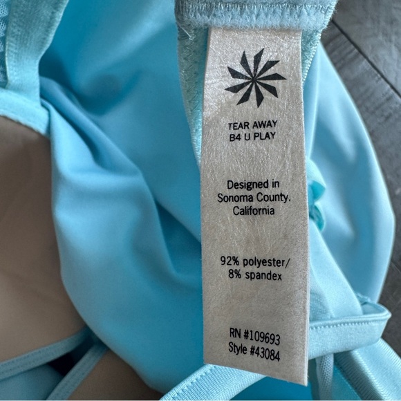 Athleta Spaghetti Straps Swim Dress Cover Up Built in Underwire Bra Blue Size M - Picture 10 of 11